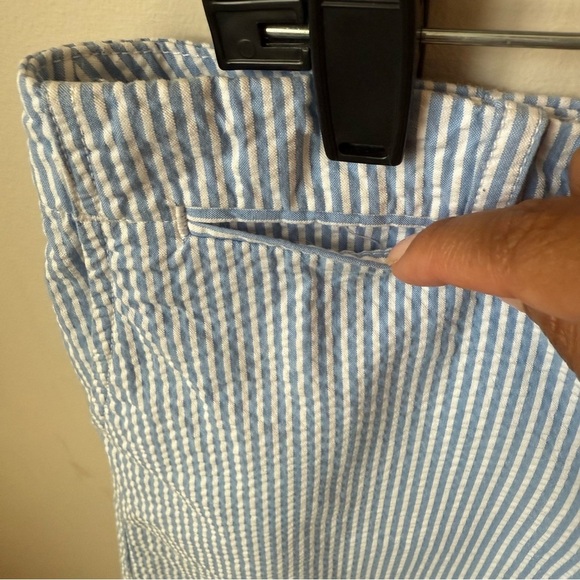Ralph Lauren Blue White Striped Seersucker Shorts Nautical Coastal Resortwear 12 - Picture 4 of 8